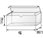 クリアー　底貼りワンタッチ箱　各部の名称。