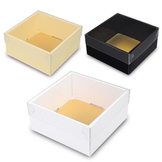 前面オープン式 ケーキ箱 クリアカバー