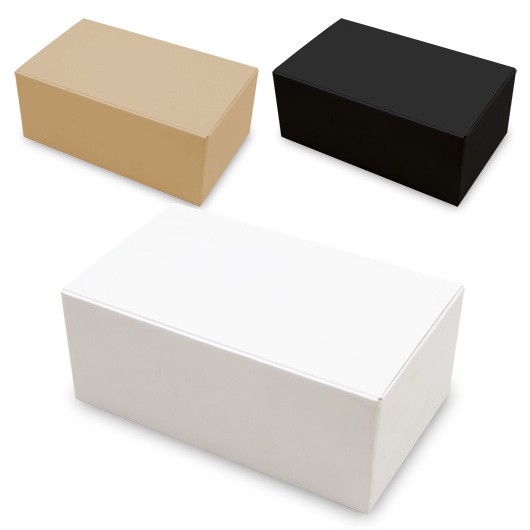 ダンボール　底ロック箱は、底を組み合わせてロックし、蓋は身に差し込んで使用します。