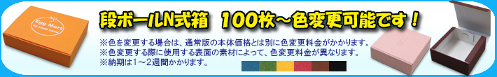 段ボールN式箱 100枚~色変更可能です!